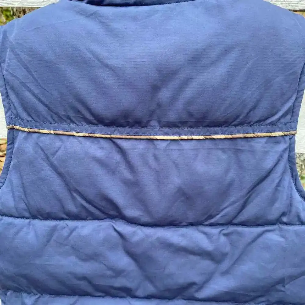Gap Kids Reversible Puffer Vest  Sz S 6 7 Navy Blue Camouflage Camo Quilted Warm